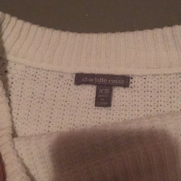 charlotte russe cropped white sweater, x small - Picture 2 of 4